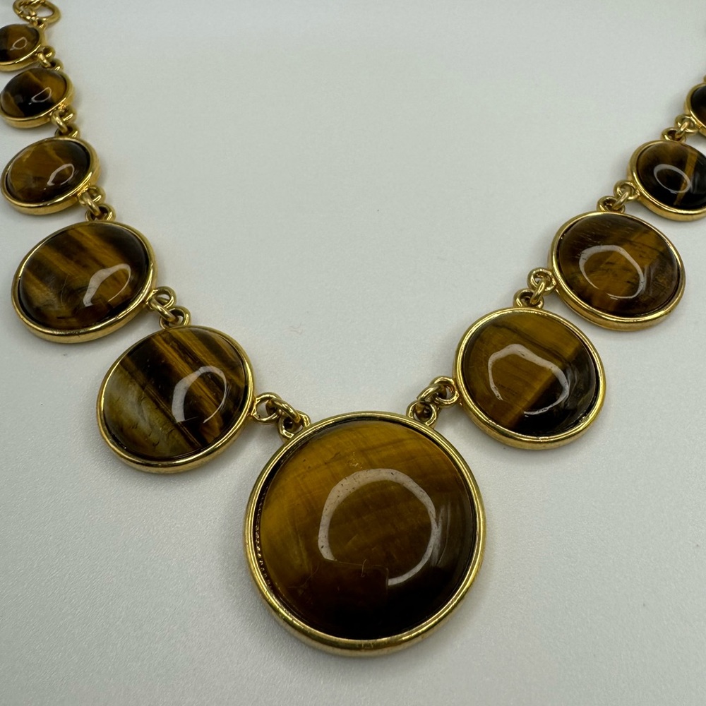 Chaps Graduated Tiger's Eye Statement Necklace - image 4
